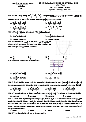 Đề khảo sát chất lượng các môn theo khối thi đại học môn Toán - Mã đề thi 061